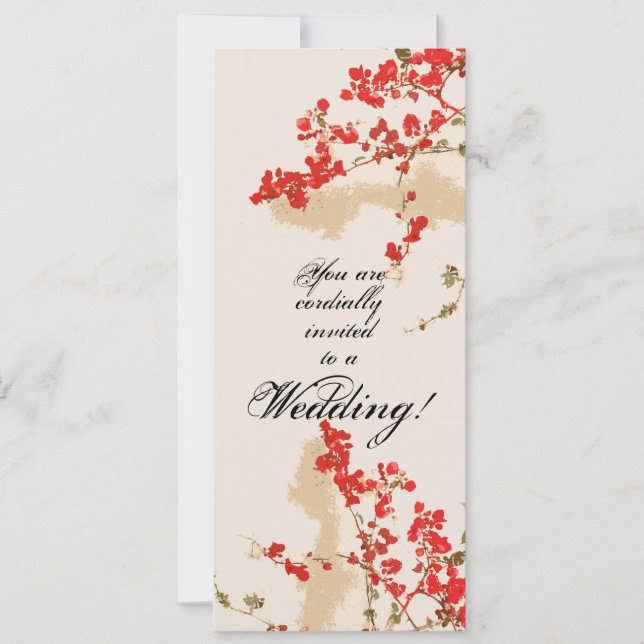 Bougainvillea Flowers Wedding Invitation (Front)