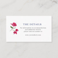 Bougainvillea Greece wedding details card