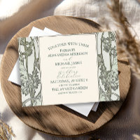 Bougainvillea Green Art Nouveau Mucha Wedding