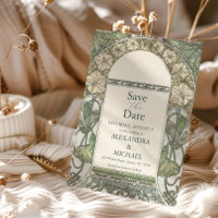 Bougainvillea Green Art Nouveau Mucha Wedding