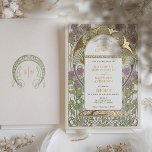 Bougainvillea Lilac Gold Wedding Art Nouveau Mucha<br><div class="desc">Art Nouveau Vintage Floral Lilac & Gold Wedding Invitations by Alphonse Mucha in a romantic and whimsical design using Real Gold Foil. Victorian flourishes complement classic art deco fonts. Please enter your custom information, and you're done. If you wish to change the design further, simply click the blue "Customise It"...</div>