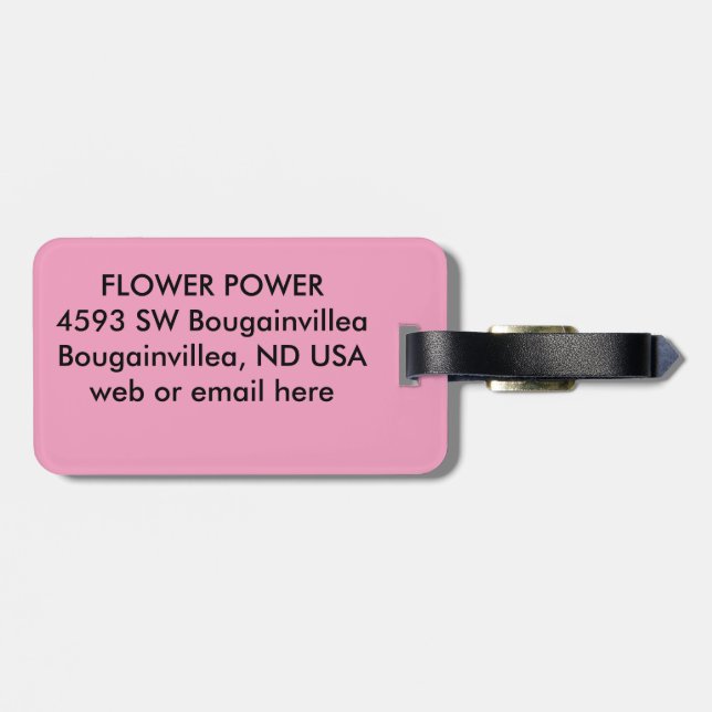 Bougainvillea Luggage Tag (Back Horizontal)
