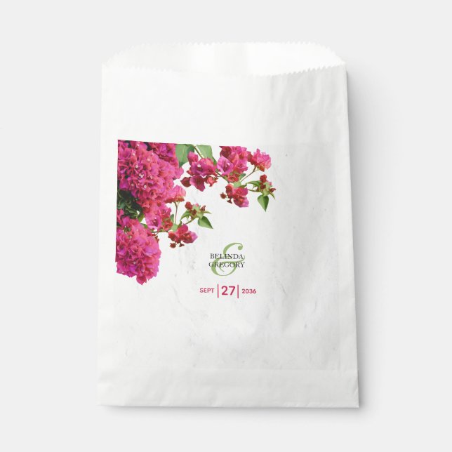 Bougainvillea Mediterranean Greek Island Wedding   Favour Bags (Front)