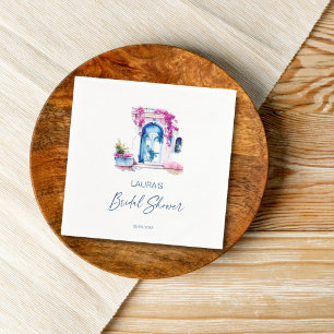 Bougainvillea Mediterranean themed bridal shower Napkin