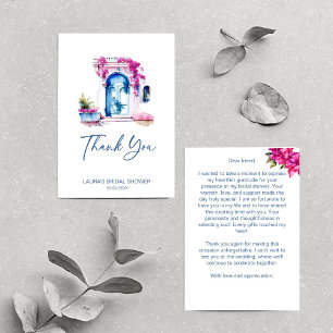 Bougainvillea Mediterranean themed bridal shower Thank You Card