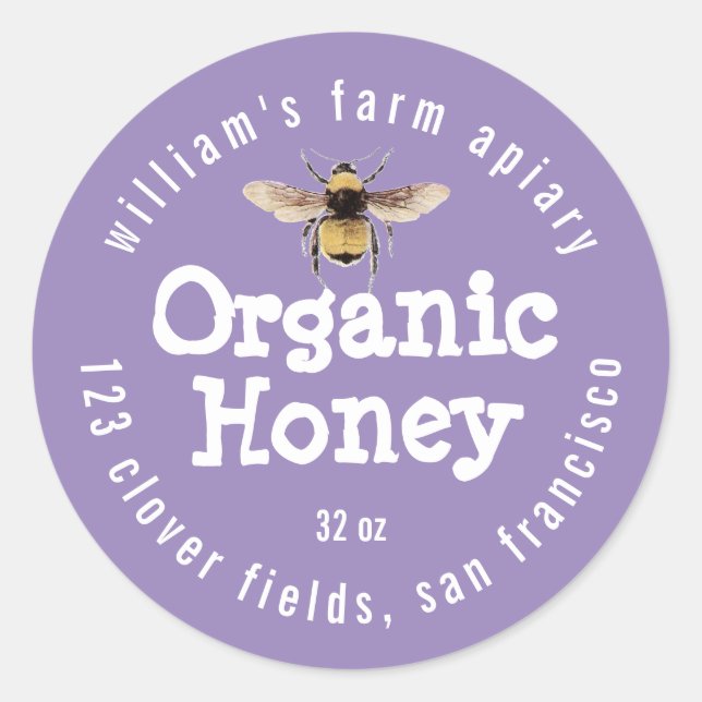 Bougainvillea Purple Honey Jar Label (Front)