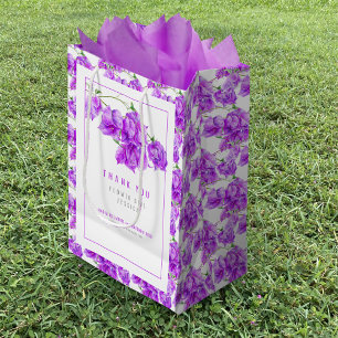 Bougainvillea purple watercolor wedding favour bag