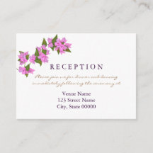 Bougainvillea Tropical Wedding Reception Card