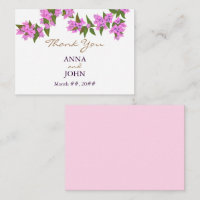 Bougainvillea Tropical Wedding Thank You Card v2