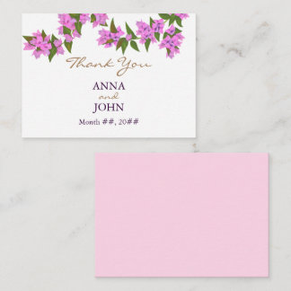 Bougainvillea Tropical Wedding Thank You Card v2