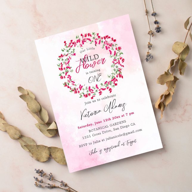 Bougainvillea Tropical Wild Forest Birthday Invitation (Creator Uploaded)