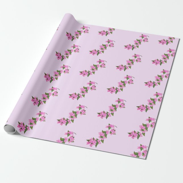 Bougainvillea vines customisable background wrapping paper (Unrolled)