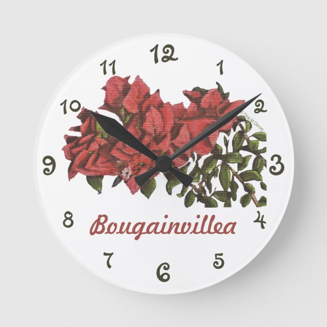 Bougainvillea Wall Clock (Front)