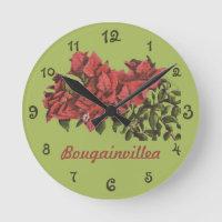 Bougainvillea Wall Clock