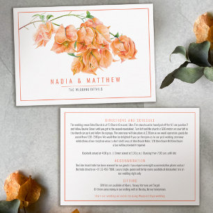 Bougainvillea watercolor apricot wedding details enclosure card