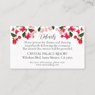 Bougainvillea Wedding Details Enclosure Card