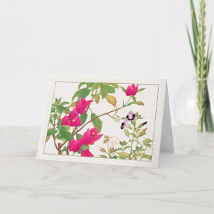 Bougainvillea, Wishbone flower by Tanigami Konan Card