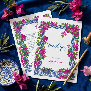 Bouganvillea Mediterranean Bridal Shower Thank You Card