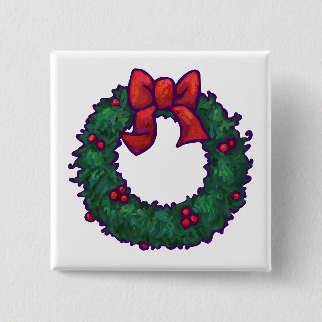 Boughs of Holly 15 Cm Square Badge (Front)
