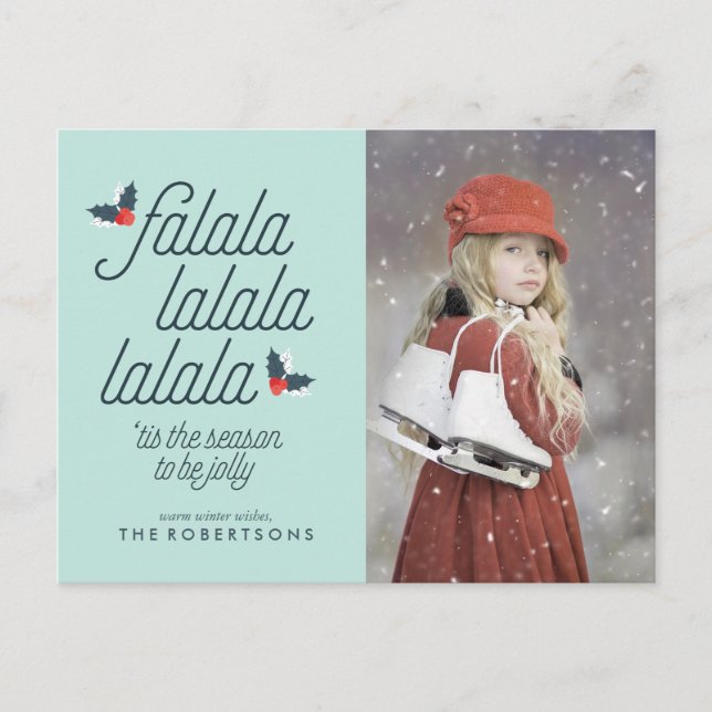 Boughs of Holly Christmas Photo Holiday (Front)