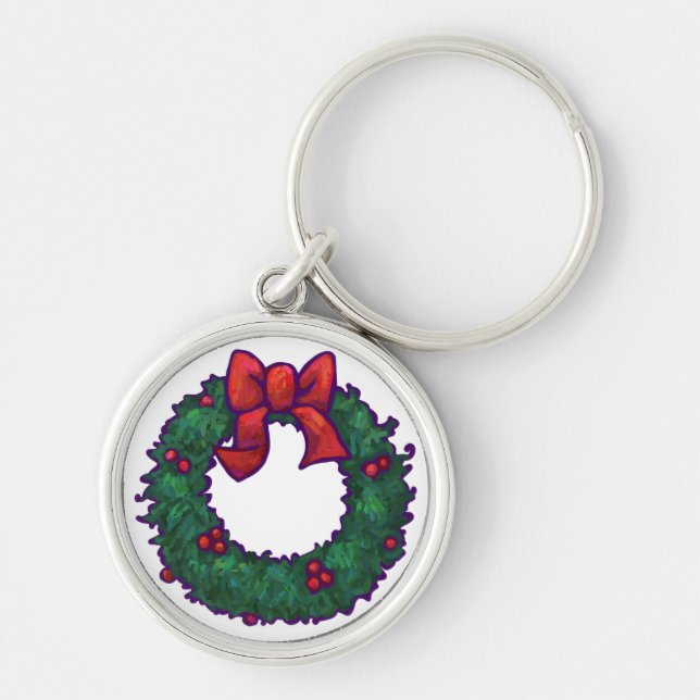 Boughs of Holly Key Ring (Front)