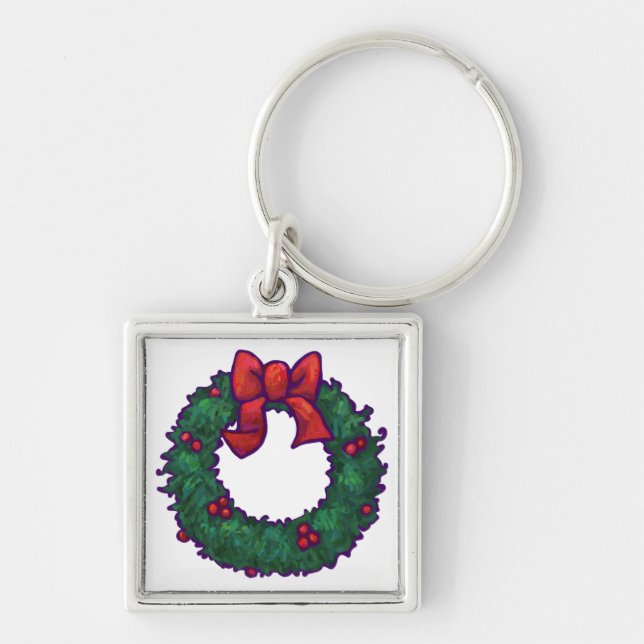 Boughs of Holly Key Ring (Front)