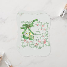 Boughs of Holly Light Green Pink Christmas