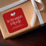 Boughs of Holly Square Sticker<br><div class="desc">Modern and elegant winter holidays design.</div>