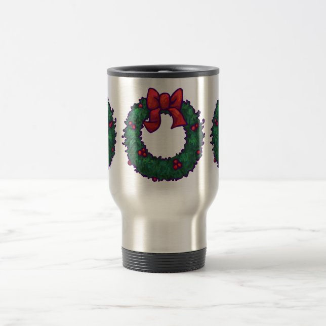 Boughs of Holly Travel Mug (Center)