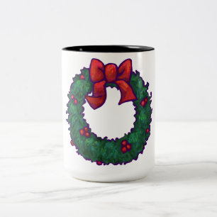 Boughs of Holly Two-Tone Coffee Mug