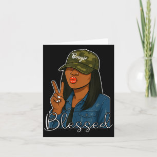 Bougie Blessed Camo Hat Christian Black Woman Card