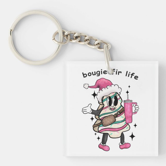 Bougie Fir Life, Boujee Christmas Tree, Xmas Gift Key Ring (Front)