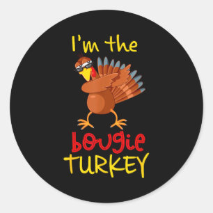 Bougie Turkey Matching Family Group Thanksgiving P Classic Round Sticker