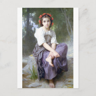 Bouguereau - Au Bord du Ruisseau Postcard