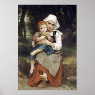 Bouguereau-Breton Brother and Sister Poster