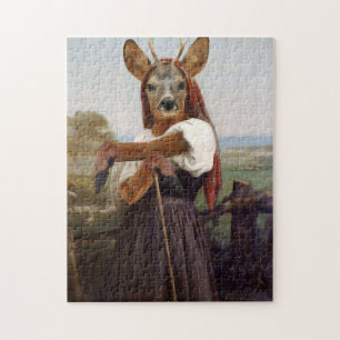 Bouguereau Deer Shepherdess Jigsaw Puzzle