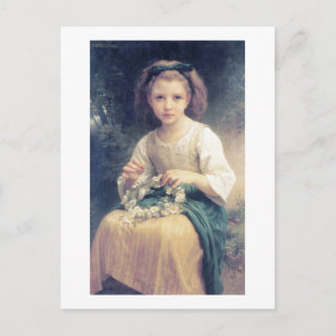 Bouguereau - Enfant Tressant une Couronne Postcard