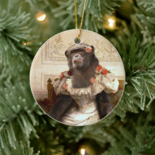 Bouguereau Gown de Chimp Cambaceres Ceramic Tree Decoration