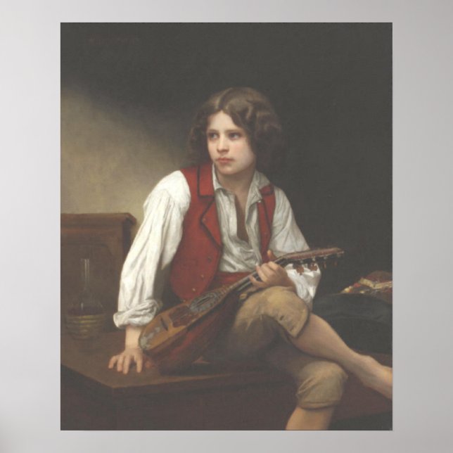 Bouguereau - Italien à la Mandoline Poster (Front)