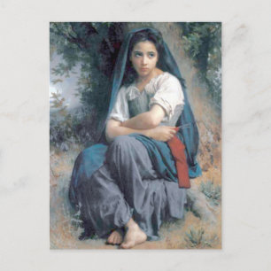 Bouguereau - La Petite Tricoteuse Postcard