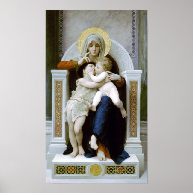 Bouguereau - La Vierge, L'Enfant Jésus et Saint Je Poster (Front)