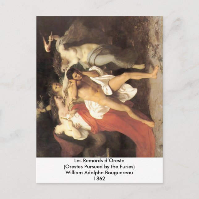 Bouguereau - Les Remords d’Oreste Postcard (Front)