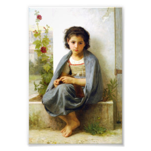 Bouguereau The Little Knitter Photo Print