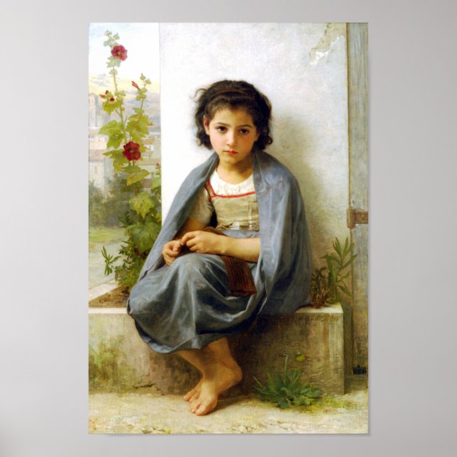 Bouguereau The Little Knitter Poster (Front)