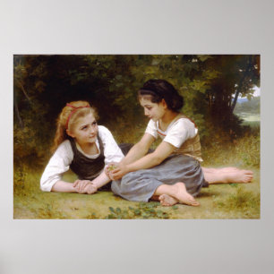 Bouguereau's 1882 The Nut Gatherers Les noisettes Poster