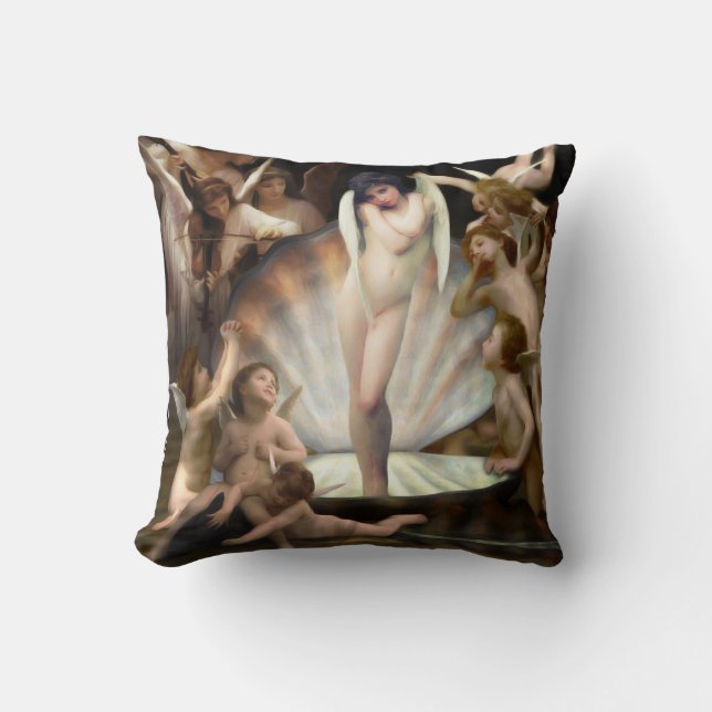 Bouguereau's Angels Surround Cupid Cushion (Front)