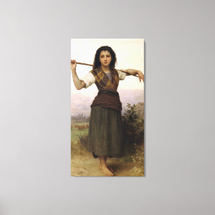 Bouguereau's Classic 1889 Painting The Shepherdess Canvas Print