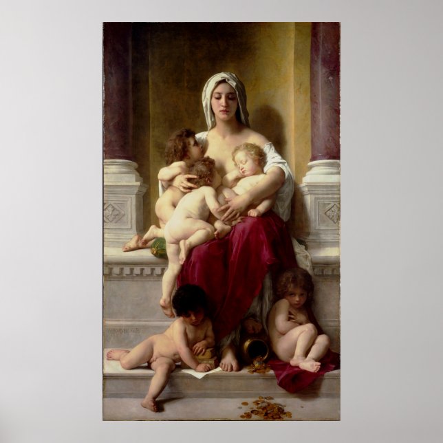 Bouguereau's Classic Painting Charity (La Charite) Poster (Front)