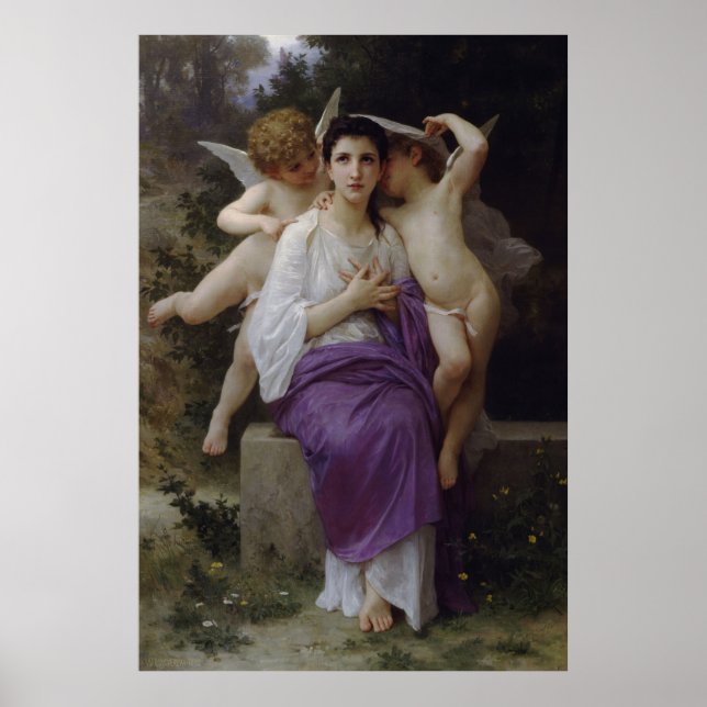 Bouguereau's Painting The Heart's Awakening (1892) Poster (Front)