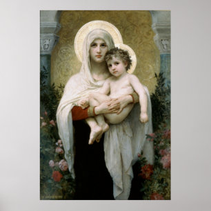 Bouguereau's The Madonna of the Roses (1903) Poster